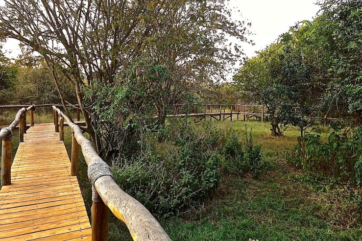 Boardwalk, Ruzizi Tented Lodge, Akagera Nat'l. Park in Rwanda:enclos*ure