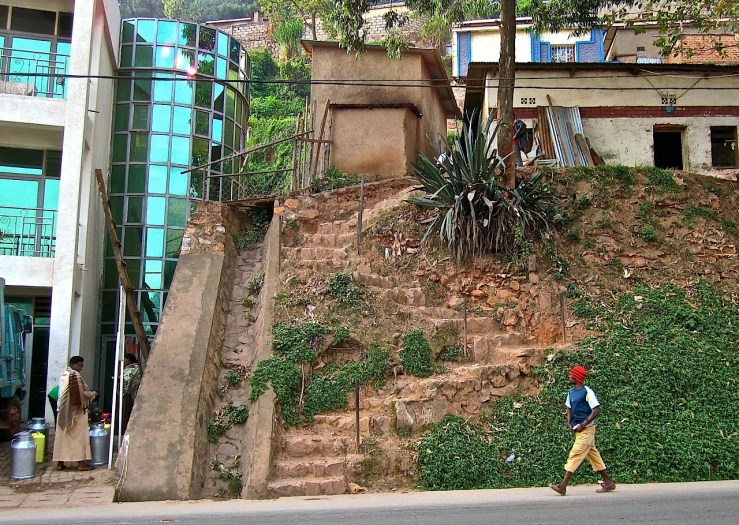 Roadside steps, Muhima sector, Kigali, Rwanda/enclos*ure