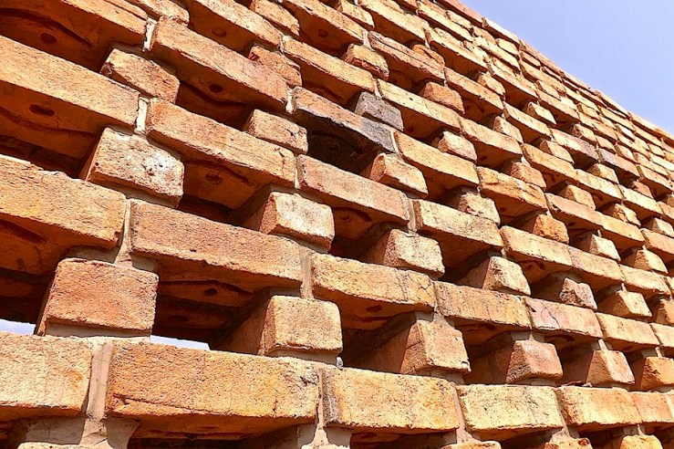 Handmade bricks, Women's Opportunity Center, Kayonza, Rwanda. Supported by Women for Women International and designed by Sharon Davis Design./enclos*ure