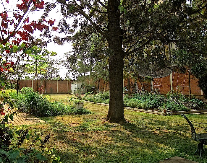 The cutting garden (left) and the vegetable garden (right).