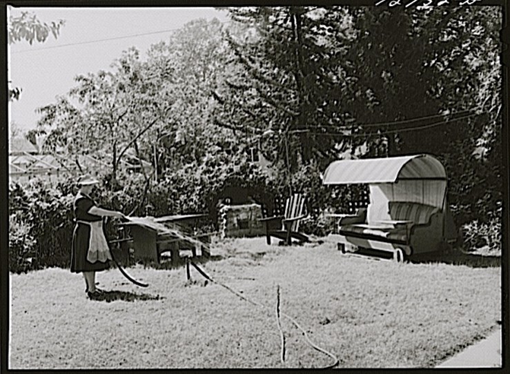Back yard, Turlock, CA, 1943, by Russell Lee, Library of Congress