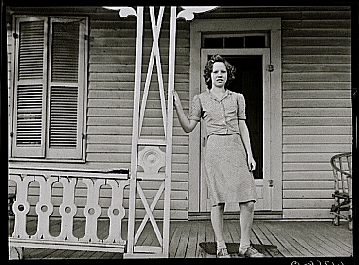 The Sunday porch/enclos*ure: 1940 Kentucky farmhouse, by John Vachon, Library of Congress