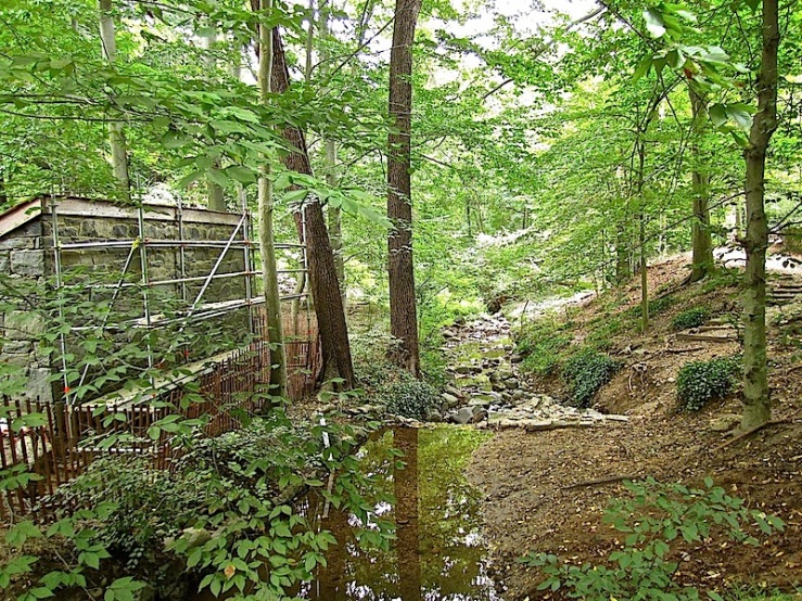 The stream at Dumbarton Oaks Park, now under restoration/enclos*ure