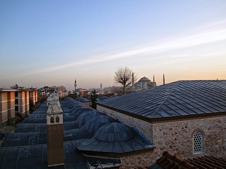 Hagia Sophia, Instanbul, about sunrise, Dec. 26:enclos*ure