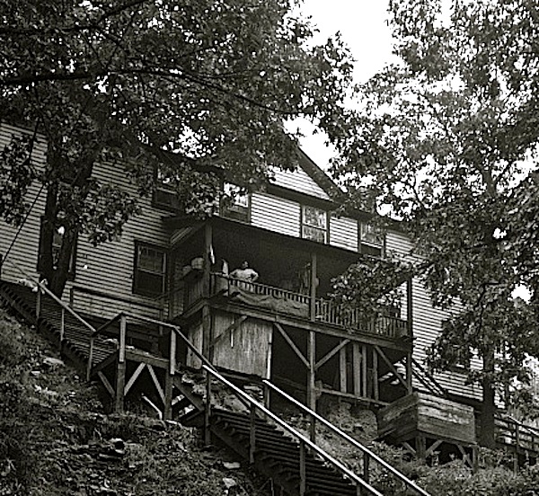 The Sunday porch/enclos*ure: detail, miner's house in Capels, W.V.,1938, by Marion Post Wolcott, via Library of Congress