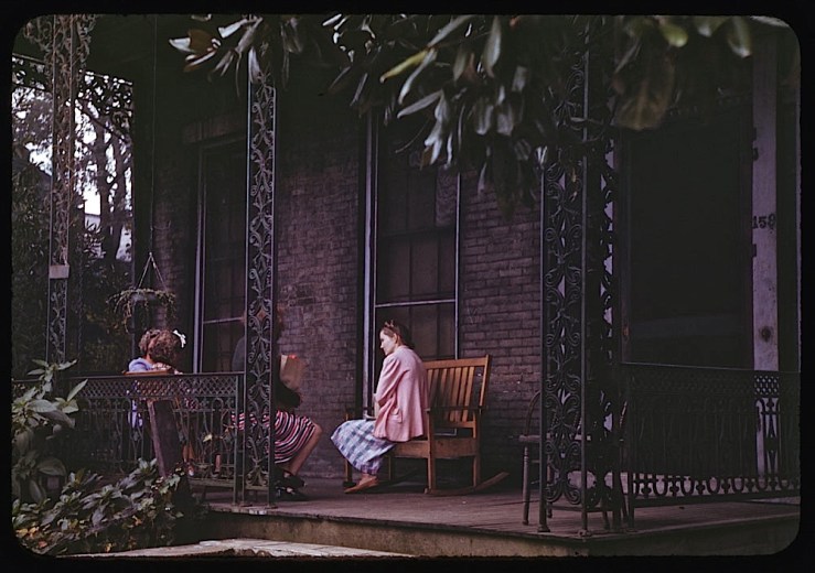 1941 porch in Mobile, Alabama, by C.W. Cushman