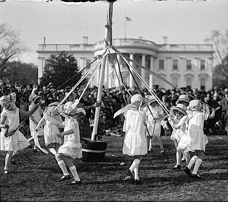 Life in gardens/enclos*ure: may pole dancing at WH, 1929, Library of Congress