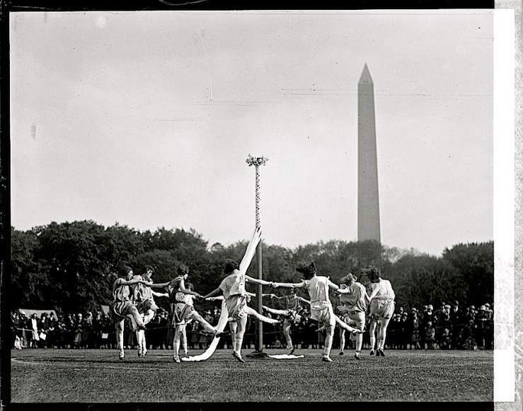 Maypole dance, 1925, via Library of Congress