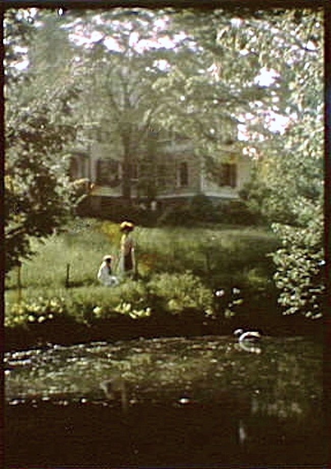 Vintage landscape/enclos*ure: woman and child, Arnold Genthe