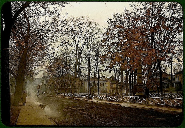 Burning leaves in Nov., via Library of Congress