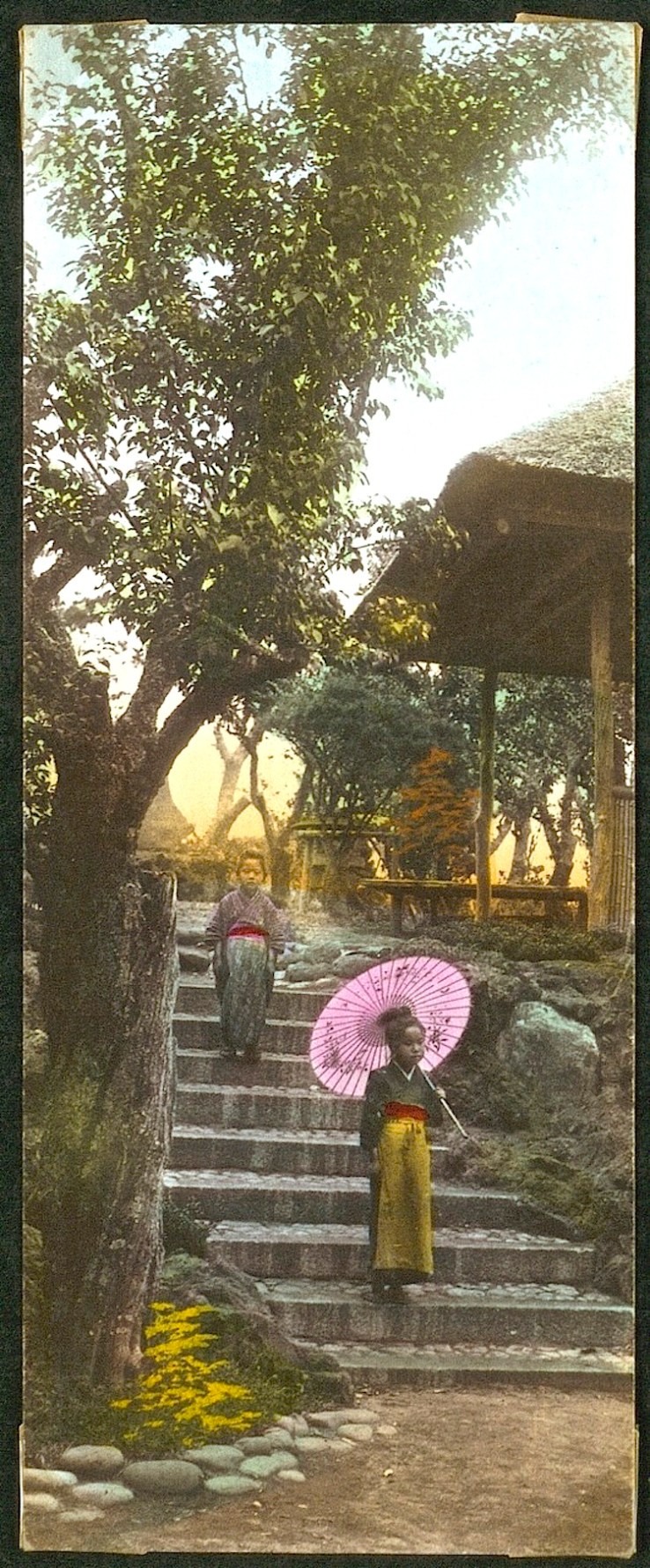 Steps in a Japanese garden, ca. 1900, Natl. Museum of Denmark