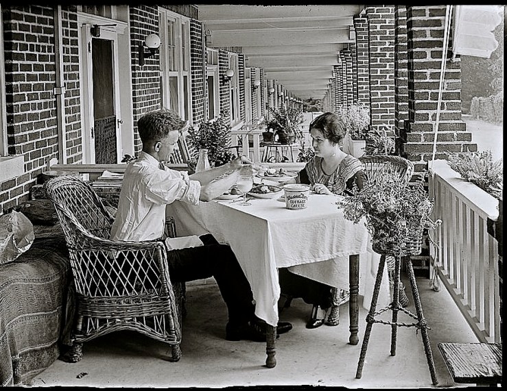 The Sunday porch:enclos*ure- cozy porch interior, ca. 1900, via Library of Congress