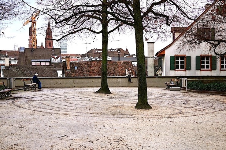 The labyrinth at Leonardskirch, Basel, enclos*ure