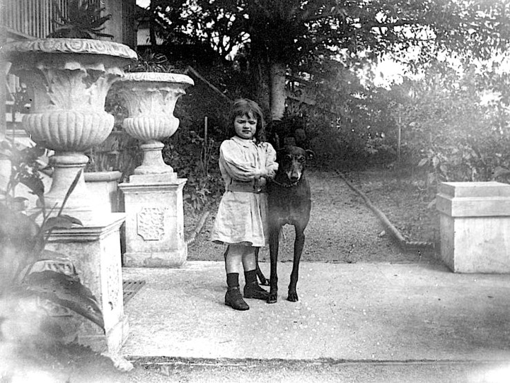 Girl and dog, 1899, State Library of Queensland